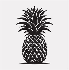 pineapple vector silhouette on a white background