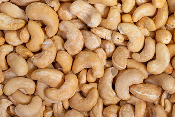 Cashewkerne in einer Nahaufnahme