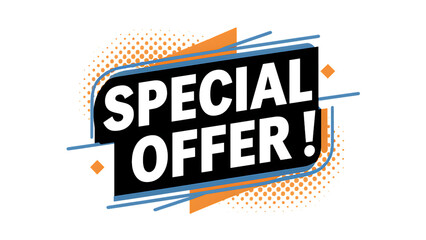 Special Offer Promotional Banner with Modern Font and Vibrant Design Elements