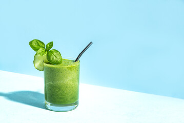 Green smoothie in glass