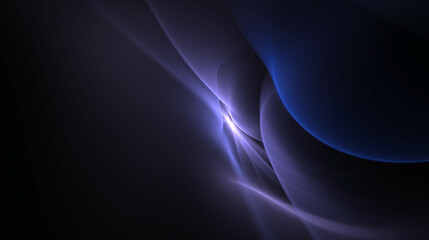 ästhetischer kugelförmiger Hintergrund aus weichen Formen mit leuchtender Lichtquelle, organische Formen, Dynamik, wolkenförmig, futuristisch, Design, Weltall, blau, violett, schwarz
