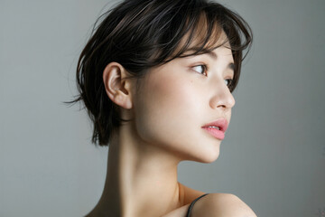 ショートヘアの女性/Women with short hair
