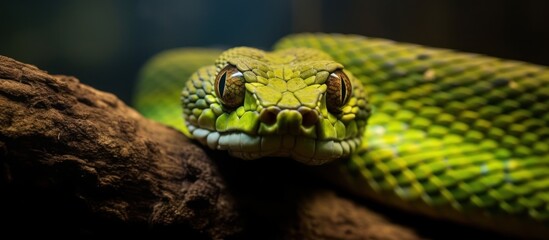 Fototapeta premium Green Tree Python Close-Up Portrait
