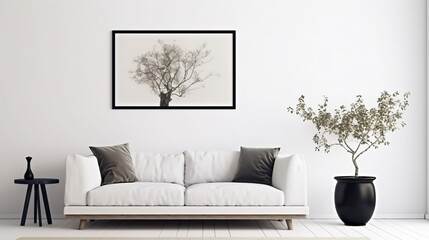 Minimalist Living Room with a Touch of Nature