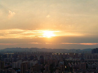 time lapse sunset over city