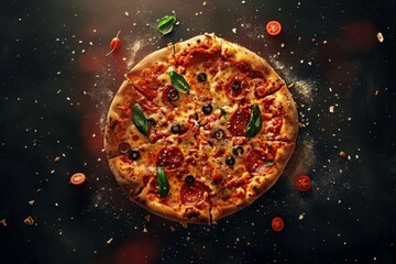 pizza with fire
