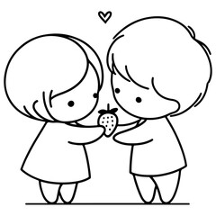 Happy couple in love hugging outdoors