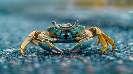 Fototapeta premium Close Up of a Blue Crab on a Beach