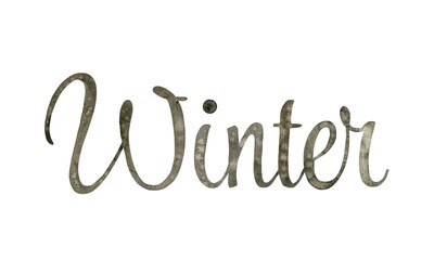 Watercolor hand drawn lettering isolated background. Handwritten message. Winter. Months Year. Print on t-shirts, bags, for cards, banner or poster. thank you card background, glider Season
