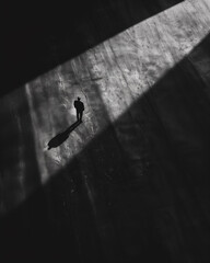 Lonely Nights Reflection - black and white film burn Style - generative ai