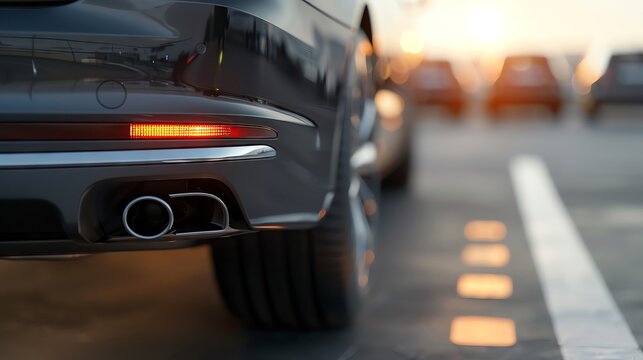 High-tech LPR camera, smart parking solution, vehicles in lot, clear day,