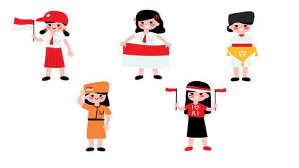 Indonesian Kids Cartoon Independence Woman