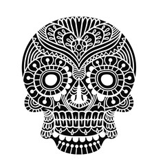 Black skulls patterns graphic print, It represents death in the next world, Design element for logo, tattoo, textile, fabric pattern design decorations templates and other designs.
