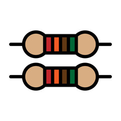 Resistor Vector Filled Icon Design
