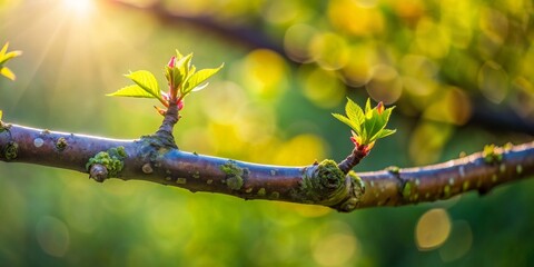 Close-up of a single branch on a tree, branch, nature, outdoor, foliage, wood, texture, growth, green, organic, environmental