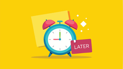 Obraz premium Procrastination Concept: Sticky Note with 