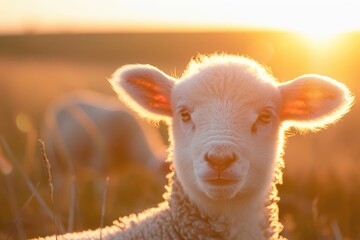 Lamb Basking in the Golden Hour