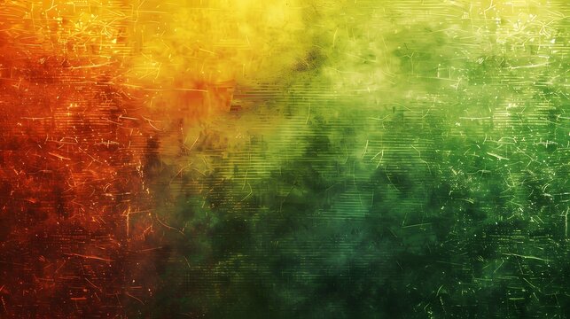 Grunge Textured Background With Rasta Colors