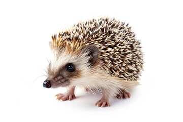 Obraz premium Close-Up Portrait of a Hedgehog with Spiky Brown Fur