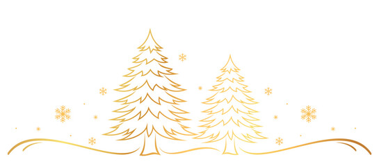 christmas tree with snowflake line art style. element vector eps 10