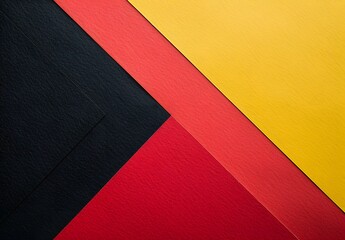 Obraz premium Abstract Geometric Background with Black, Red and Yellow Paper