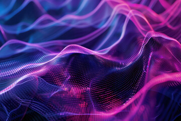 Fototapeta premium close up horizontal glowing illustration of waves abstract wallpaper background