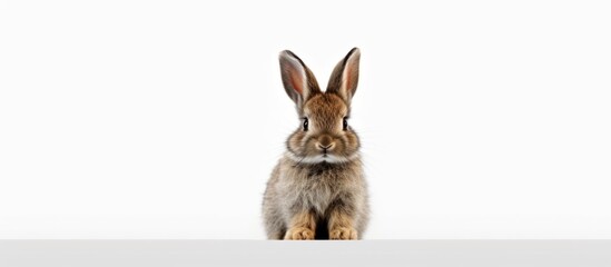Obraz premium Cute Brown Bunny on a White Background