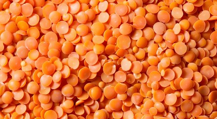 Close-Up of Orange Red Lentils Texture Background