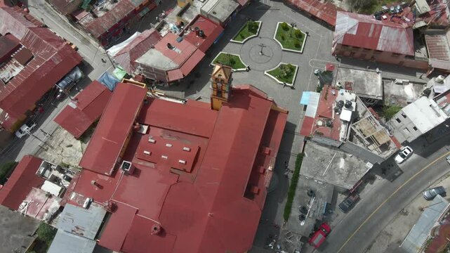Pinal de Amoles Aerial city buildings of Mexico, latin american town community