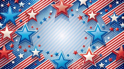 Fototapeta premium Colorful stars and stripes design , multicolor, stars, stripes, patriotic, red, white, blue, American, flag