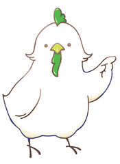 Chicken pointing to the right(matcha)