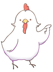 Chicken pointing to the right
