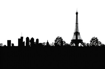 Obraz premium PNG Paris silhouette clip art architecture building landmark.