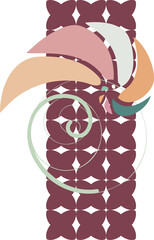 A composition of simple geometric shapes, linear objects (Fibonacci spiral) on a transparent background. Modern abstract print art design for branding, advertising, websites.