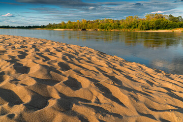 The sandy bank of the Vistula River