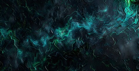Abstract Green & Blue Neon Marble Texture