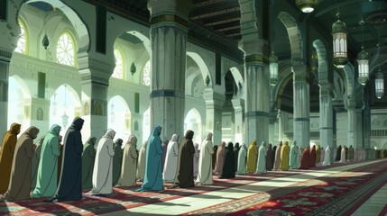 People Praying in a Mosque