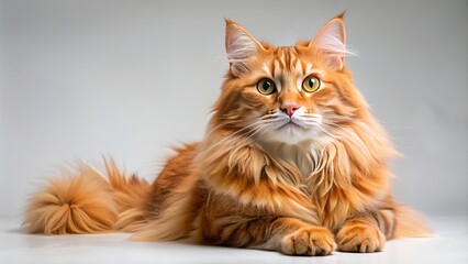 Playful orange cat with long, curly noodles for fur, cat, noodle, orange, feline, playful, cute, whiskers, fur, unique, fun, quirky