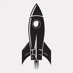 rocket vector silhouette on a white background