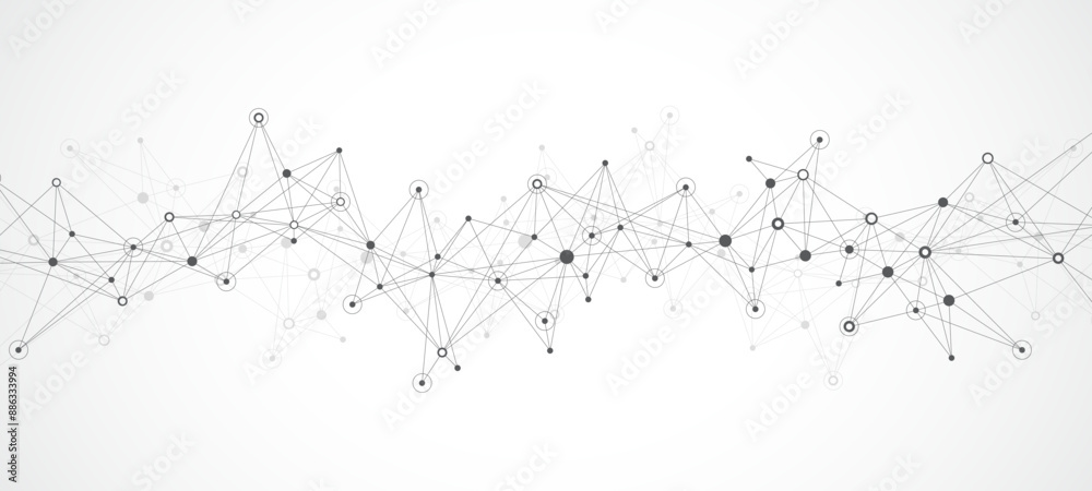 Aufkleber Global network connection banner design template. Header social network communication in the global business concept. Big data visualization. Internet technology