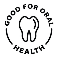 Obraz premium good for oral health black outline icon round rounded circle badge stamp label isolated on transparent background