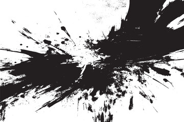 Abstract Acrylic Painting on Smudged Canvas: Black and White Grunge Background