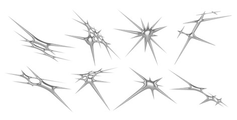 Iron star Y2K icon. Universal 3D shapes for design, projects, posters, banners and business cards. Set icons