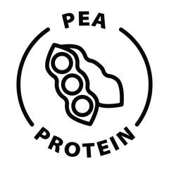 pea protein black outline icon round rounded circle badge stamp label isolated on transparent background