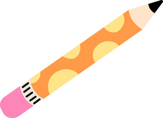 Simple pencil element, pencil wirh eraser icon