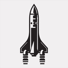 Obraz premium rocket vector silhouette on a white background