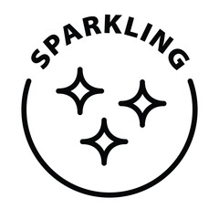 sparkling black outline icon round rounded circle badge stamp label isolated on transparent background