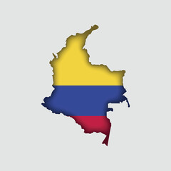 Obraz premium COLOMBIA Map with flag in body