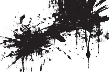 Abstract Acrylic Painting on Smudged Canvas: Black and White Grunge Background