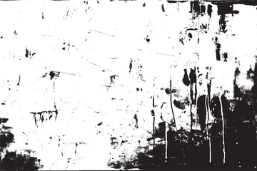 Abstract Acrylic Painting on Smudged Canvas: Black and White Grunge Background